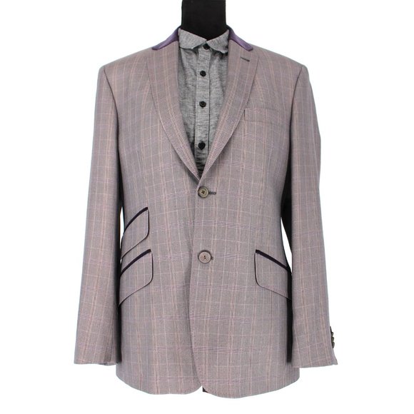 Ted Baker London Other - Ted Baker Silk/Wool Purple Check Blazer 40R Italy